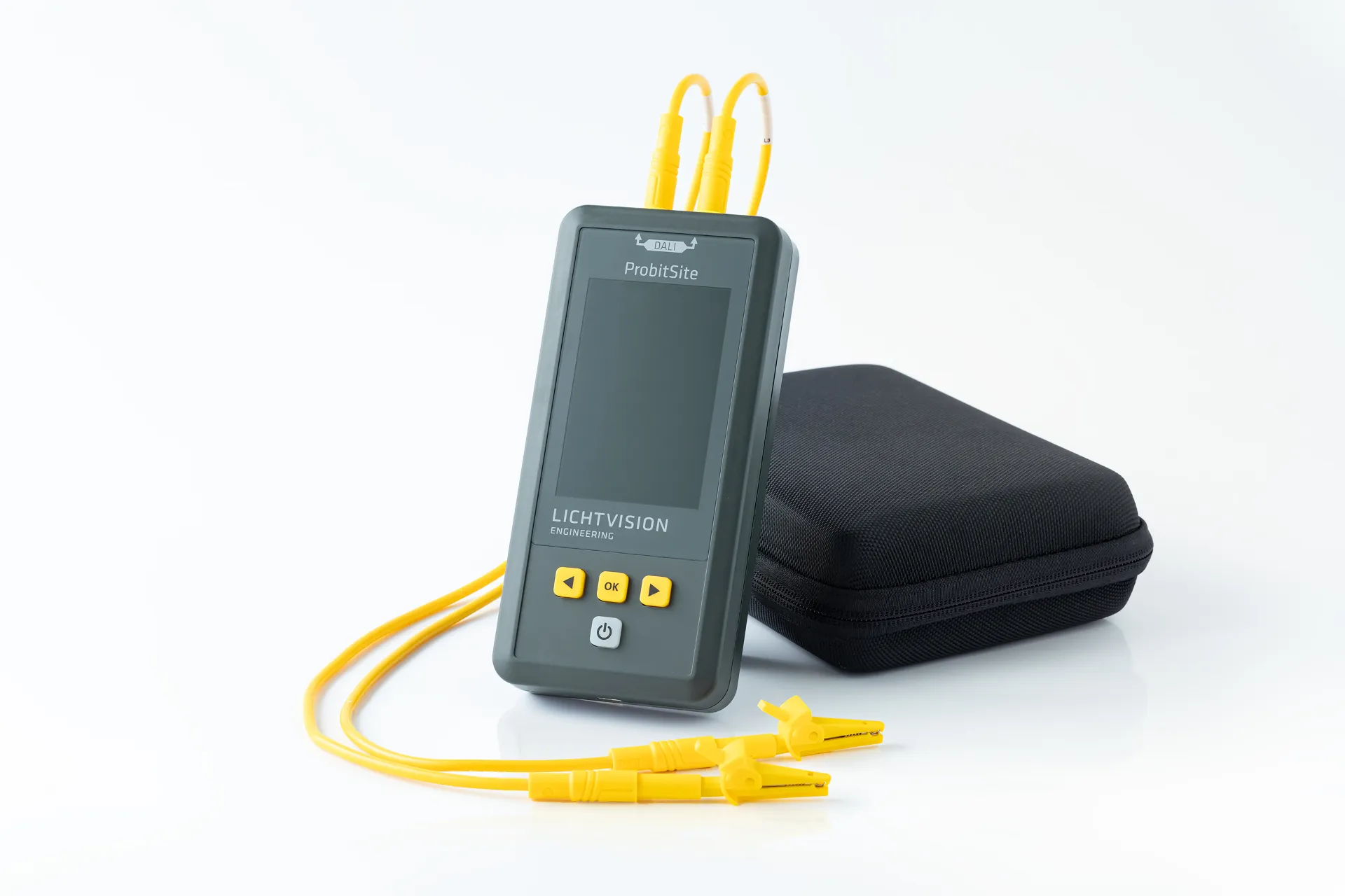 ProbitSite handheld DALI diagnostic tool showing signal quality measurement