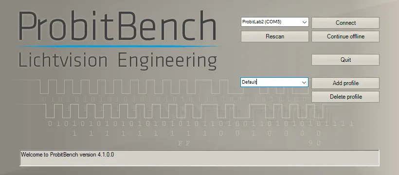 ProbitBench will scan for connected devices